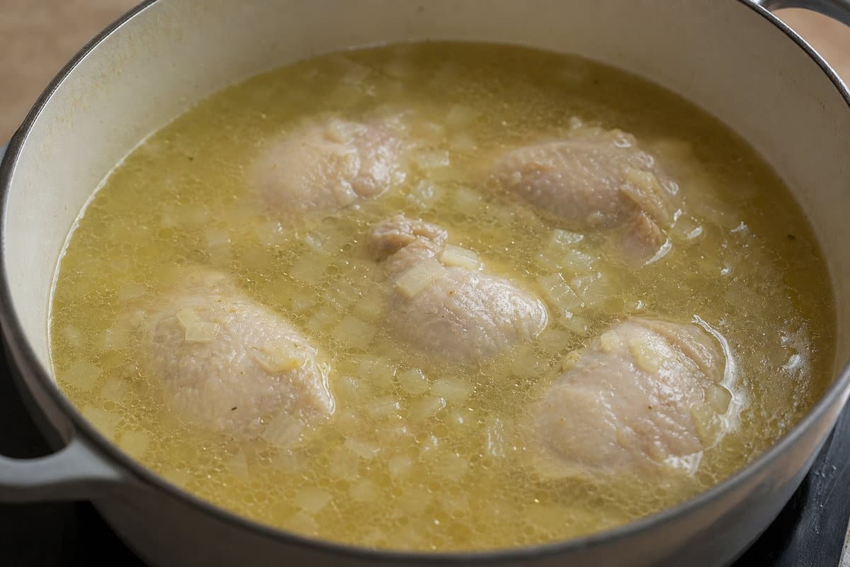 Simmer the chicken