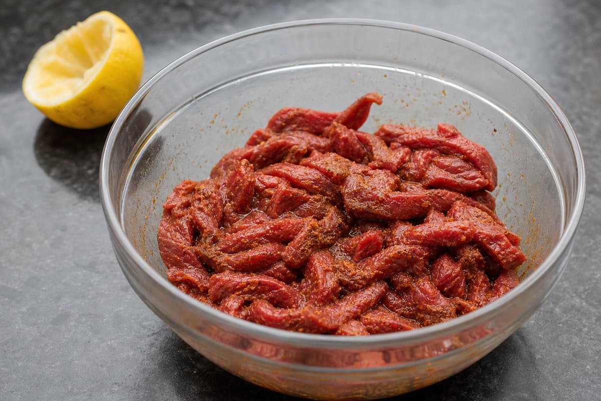 Marinate the beef