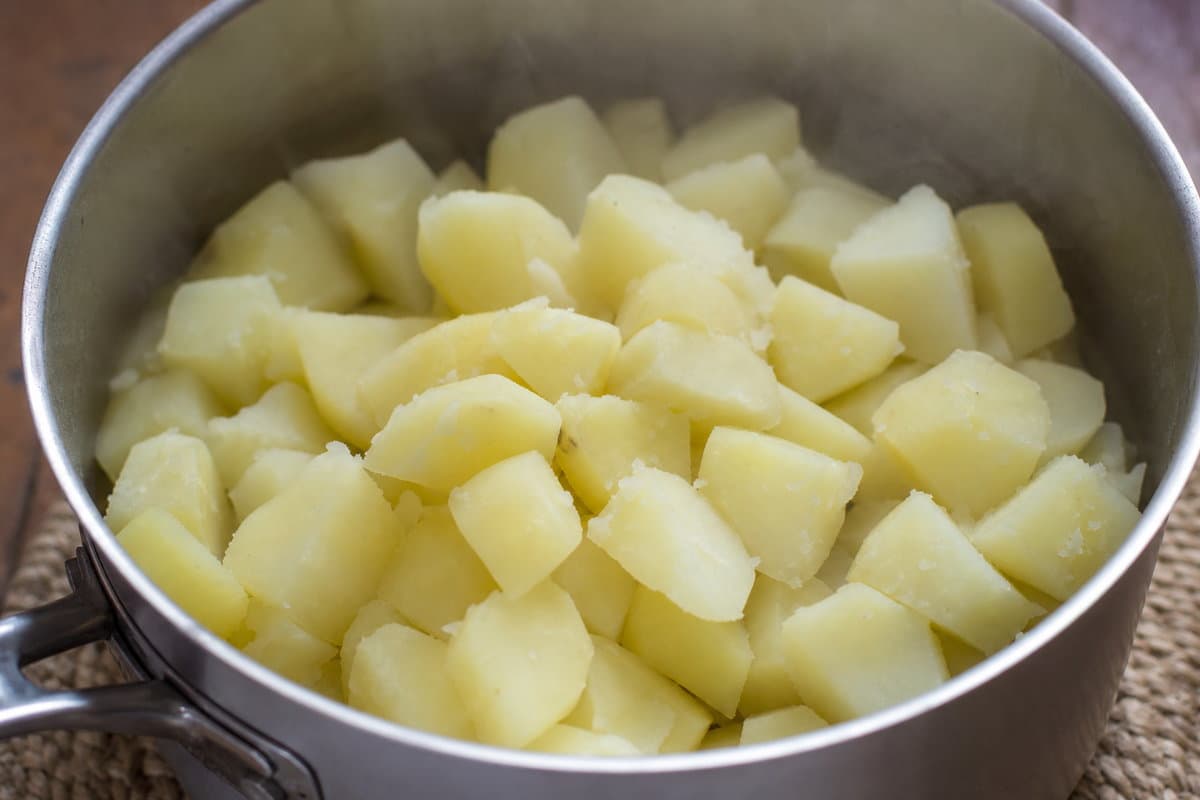 Boil the potatoes