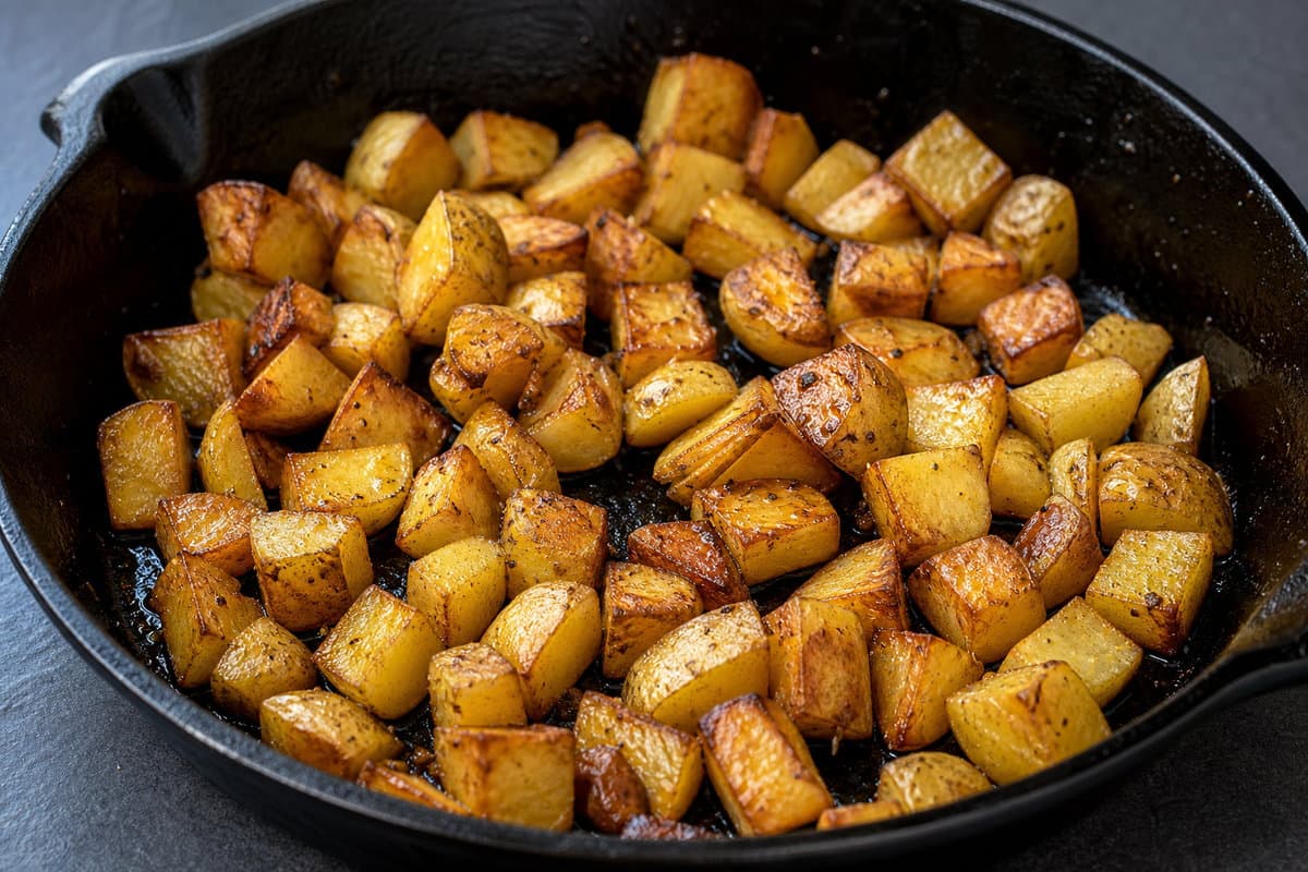 Crisp the potatoes