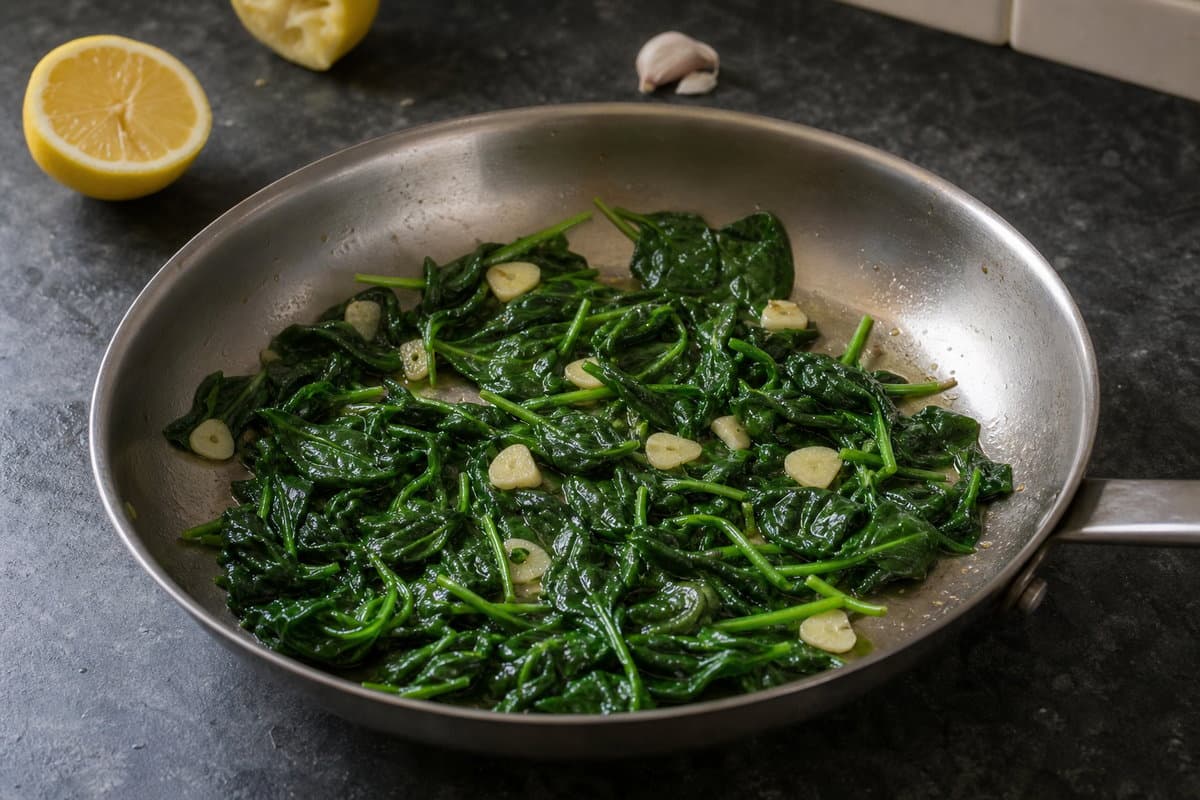 Garlic spinach