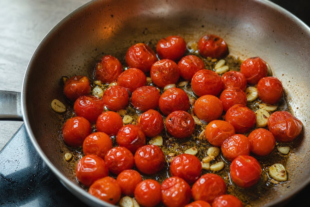 Blister the tomatoes