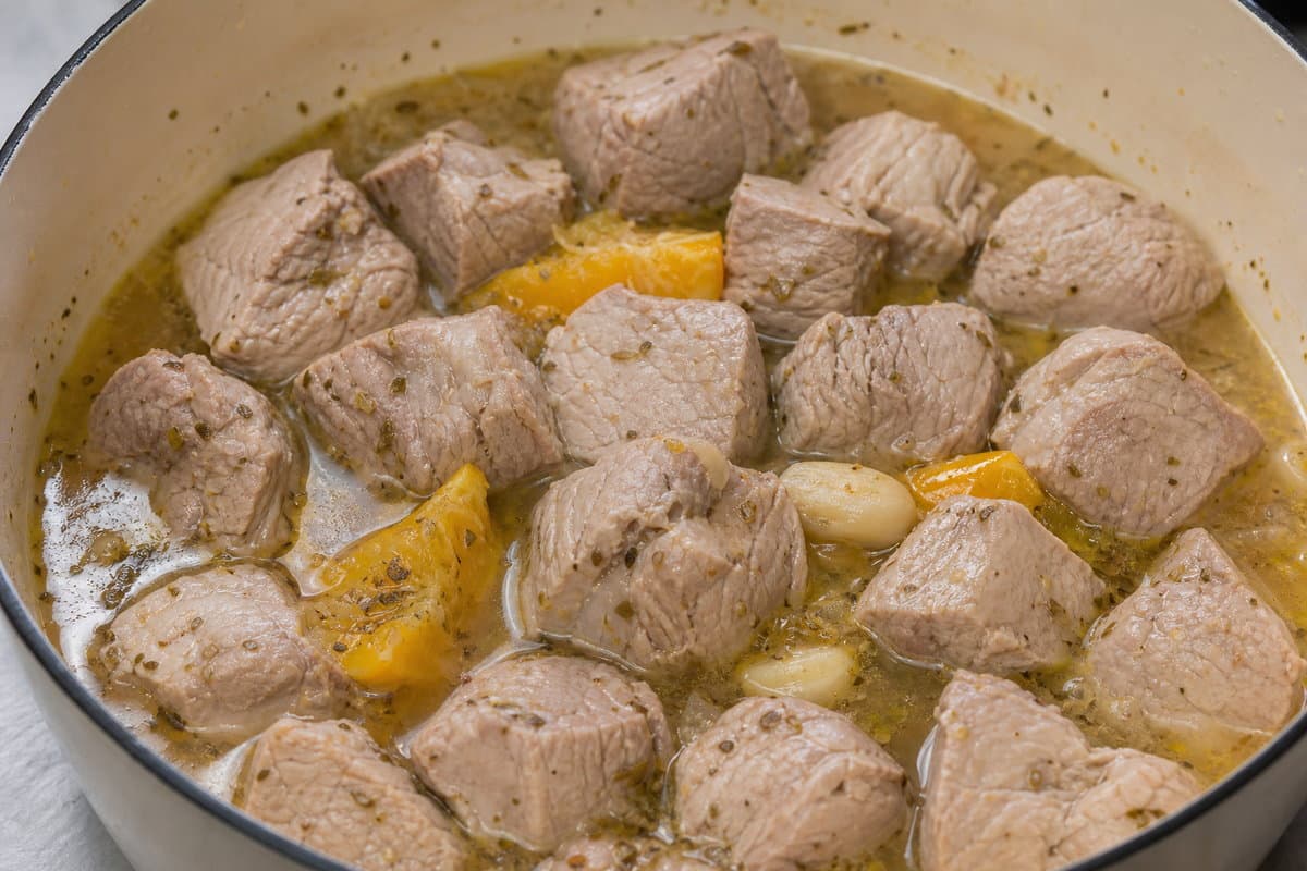 Simmer the pork