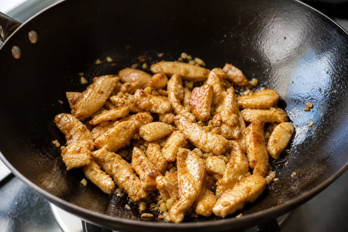 Stir-fry the chicken