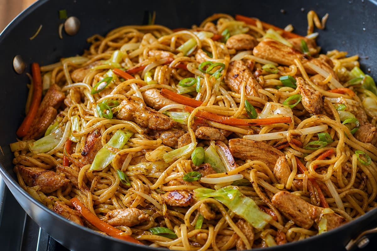 Toss the noodles