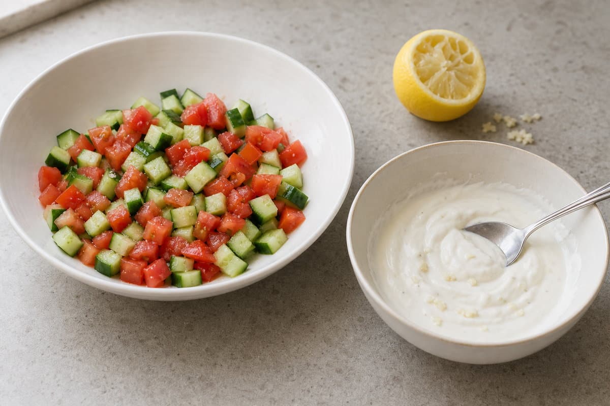 Salad and sauce