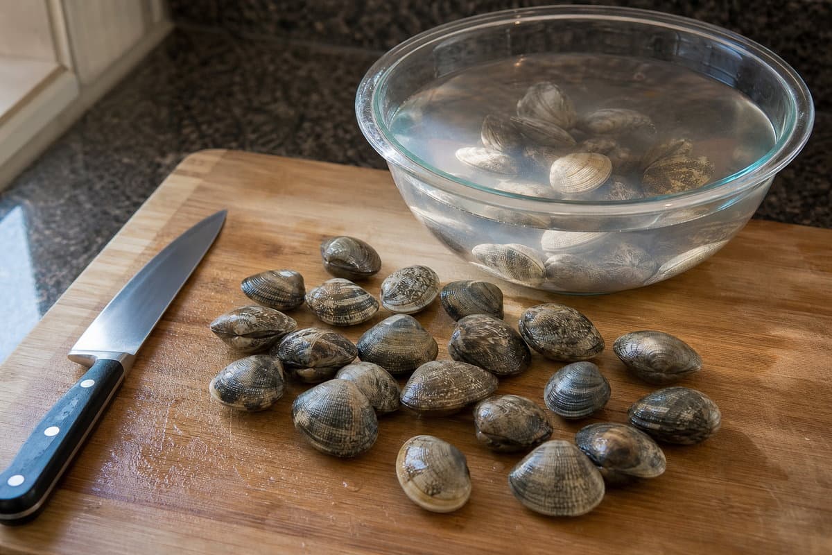 Prep the clams