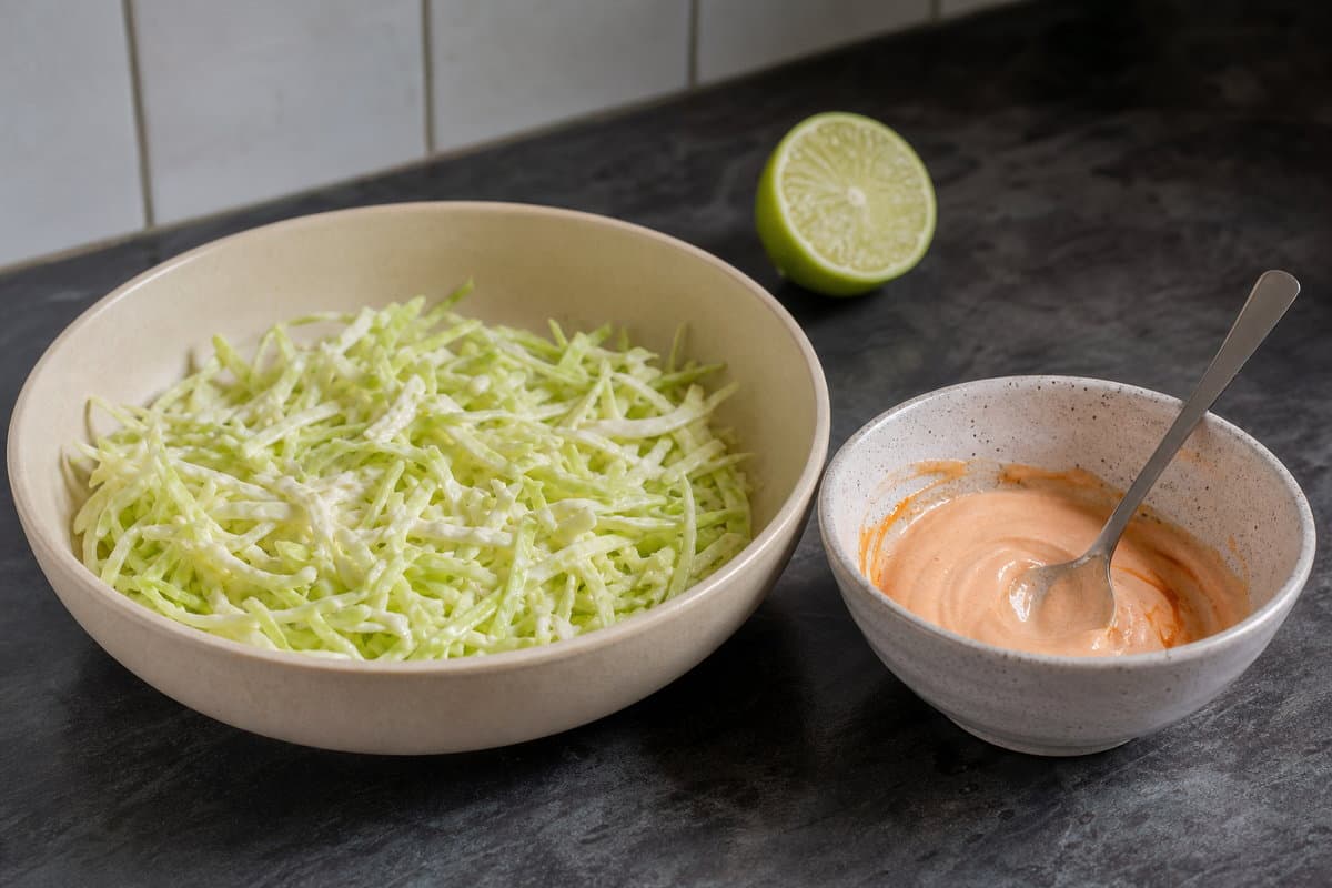 Slaw & spicy mayo
