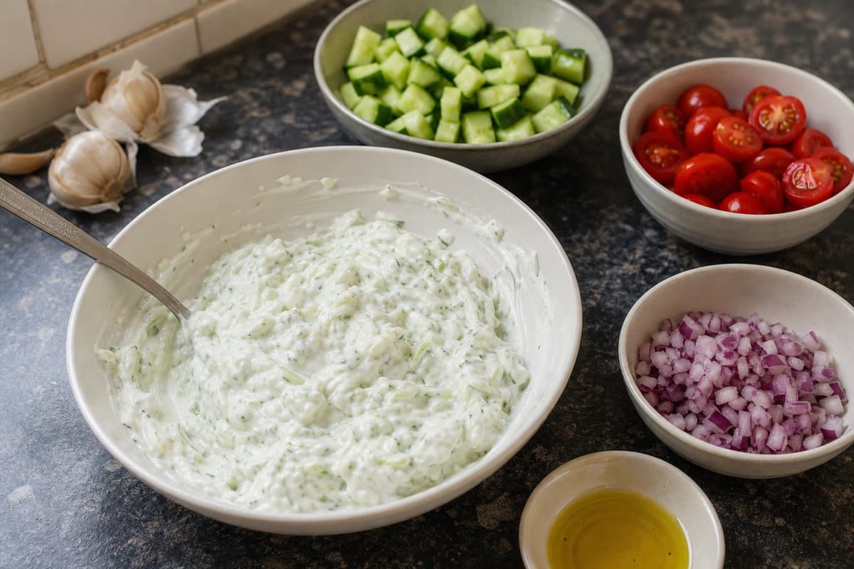 Sauce & salad