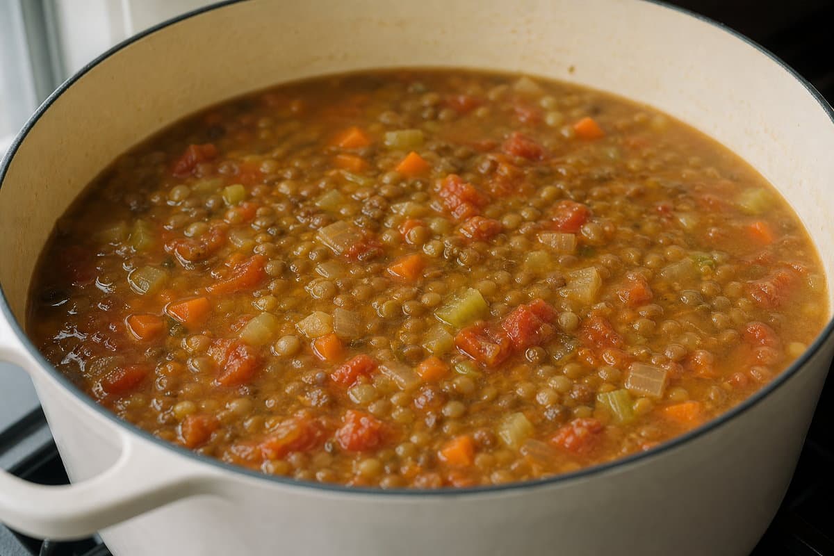 Simmer the lentils