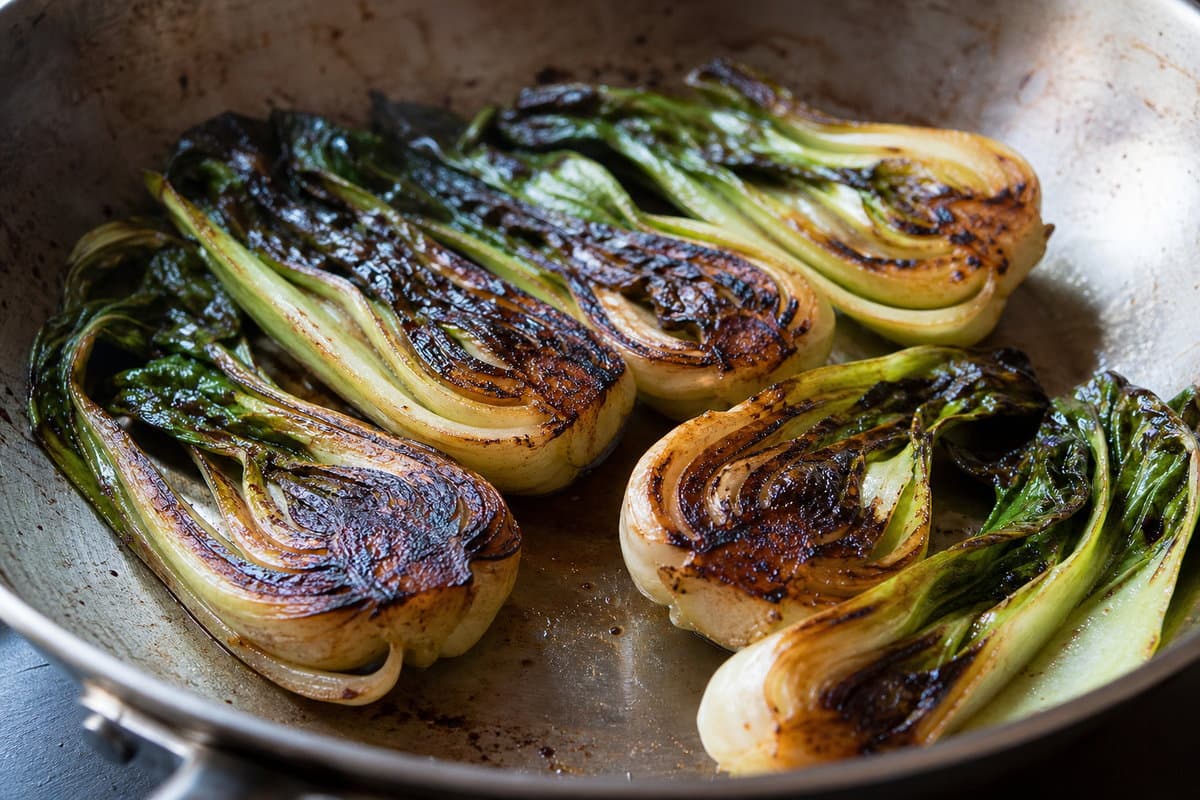 Sear the bok choy