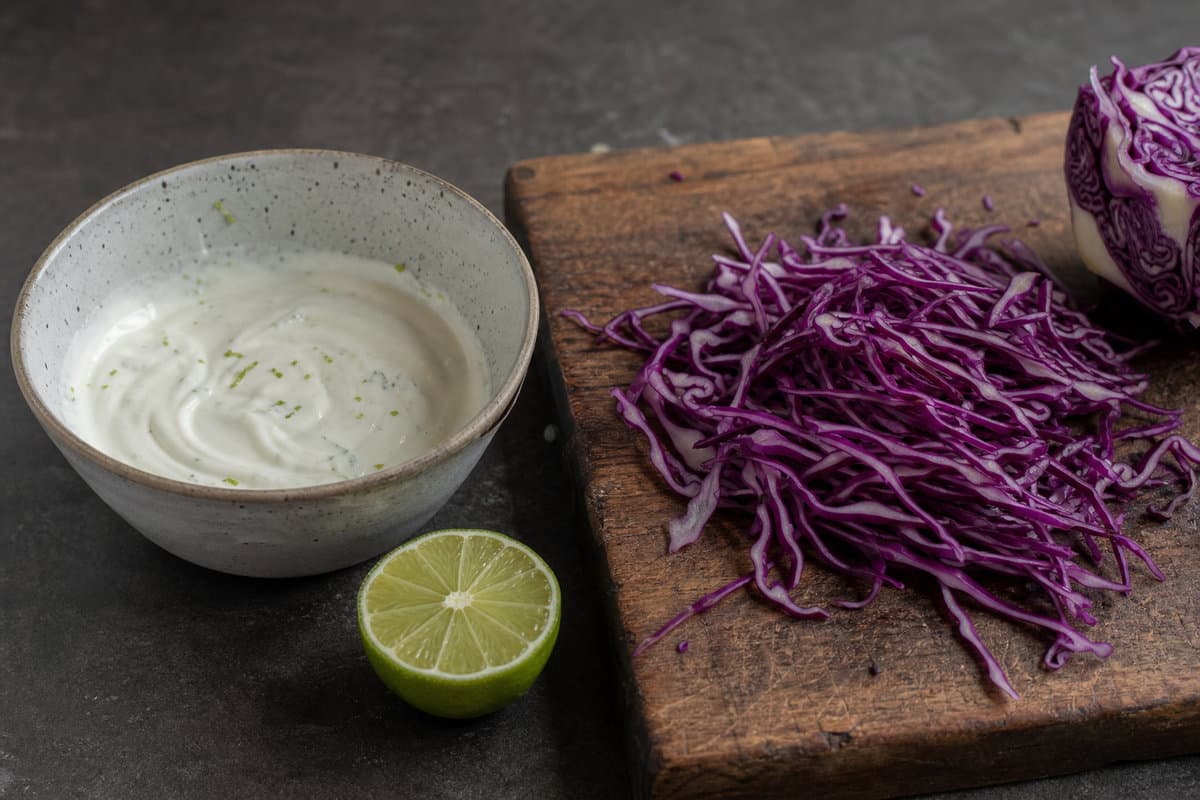Lime crema and slaw