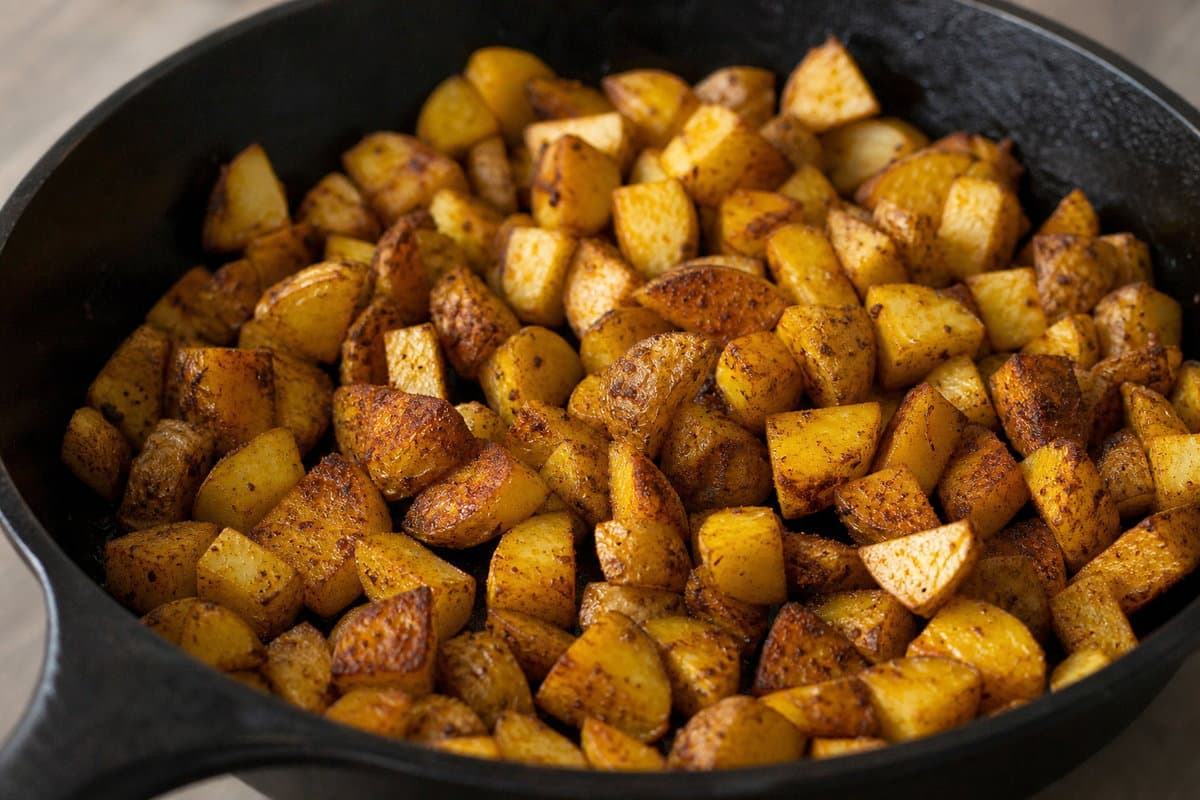Crisp the potatoes