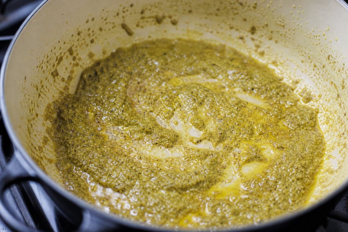Bloom the curry paste
