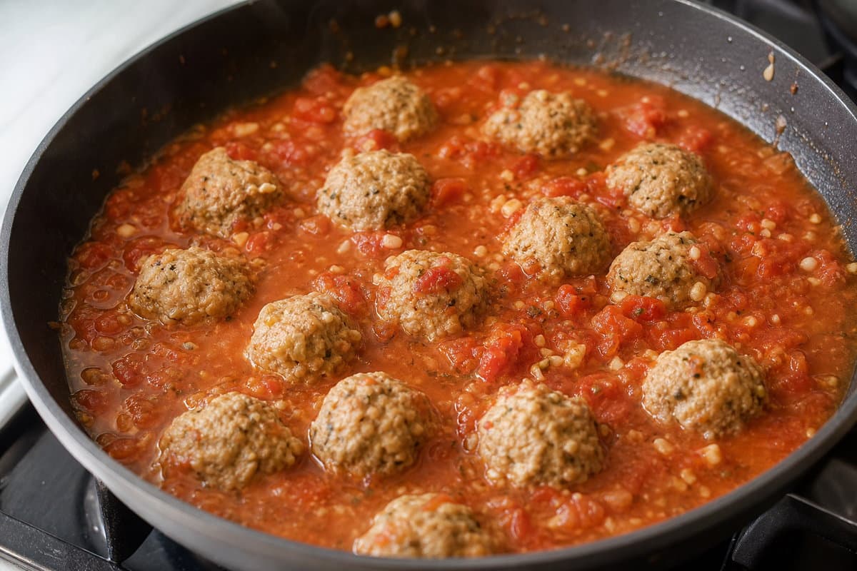 Simmer in sauce