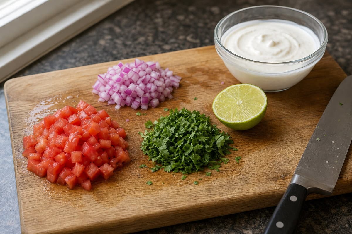 Pico-style salad & crema