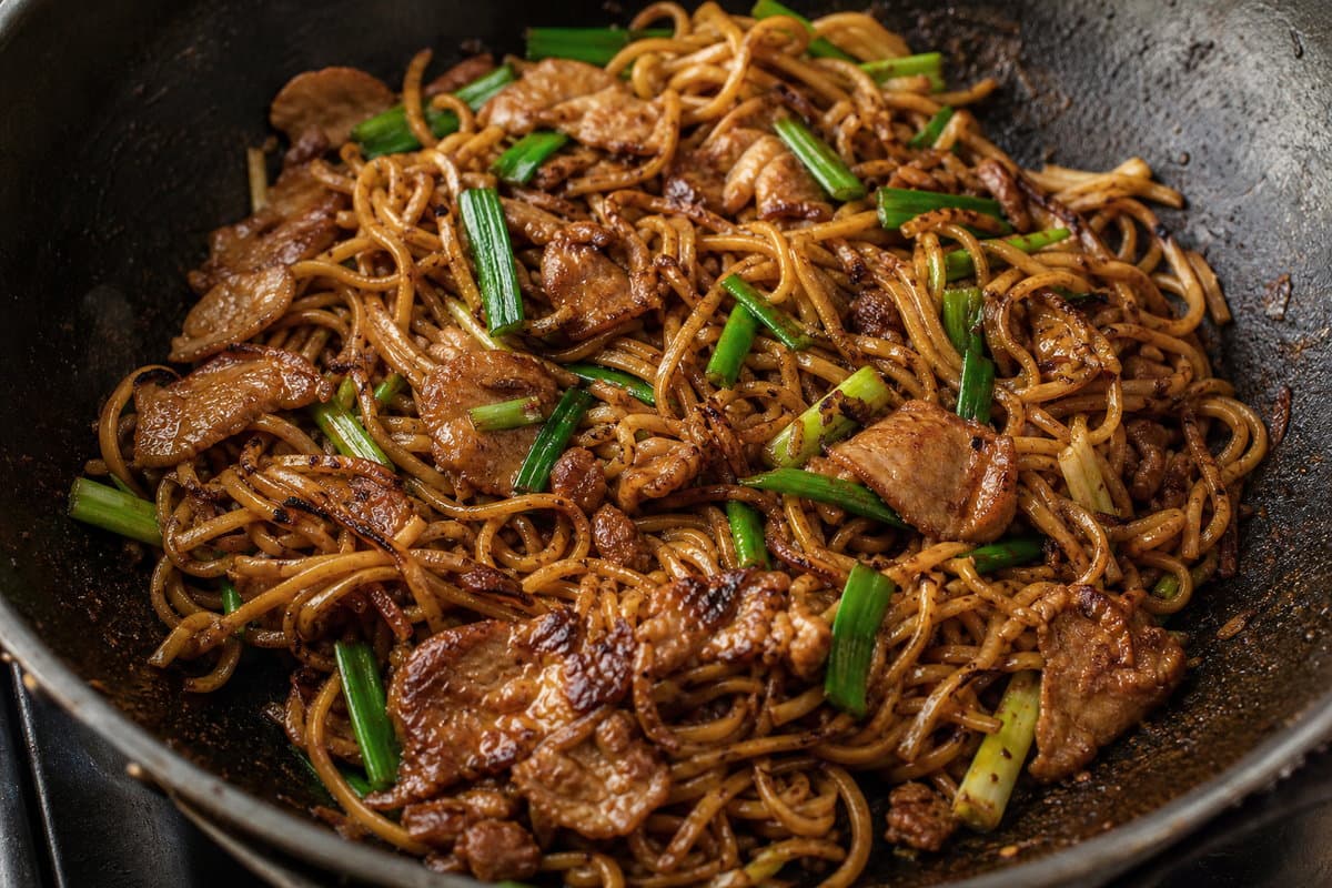 Griddle the noodles