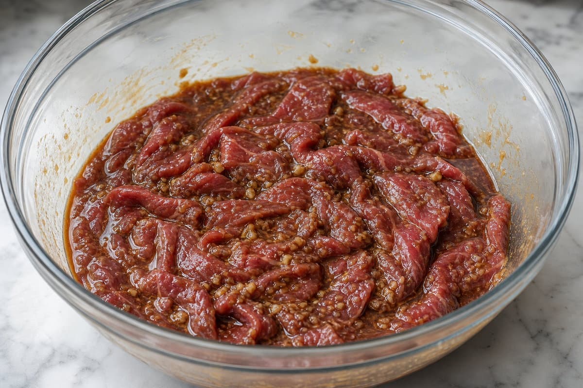 Marinate the beef