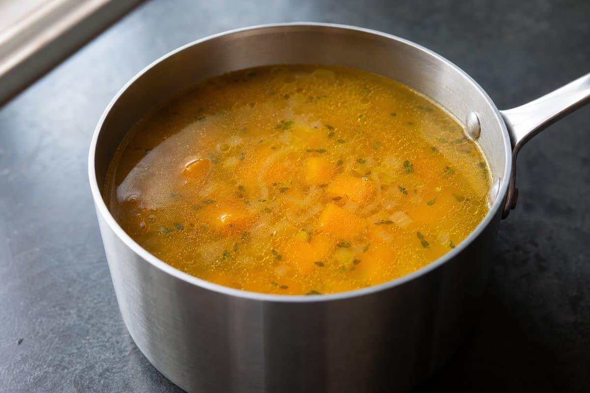 Warm the stock