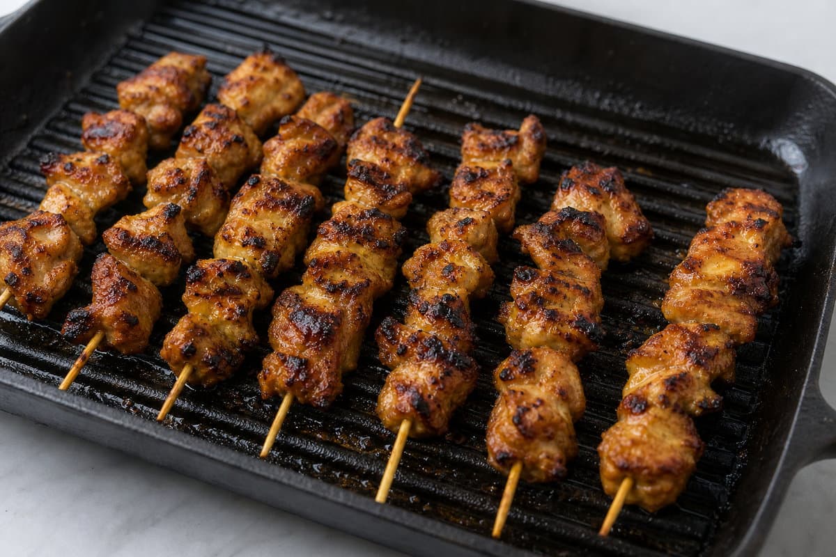 Char the skewers