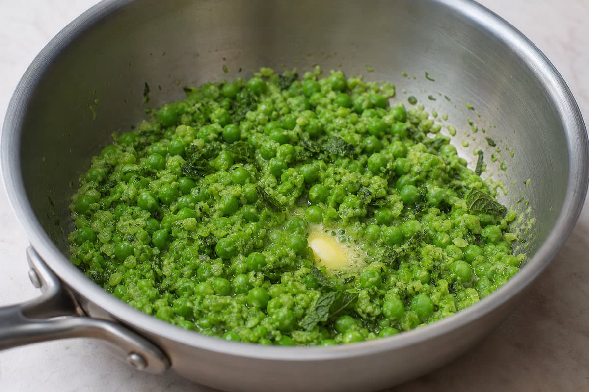 Minted crushed peas