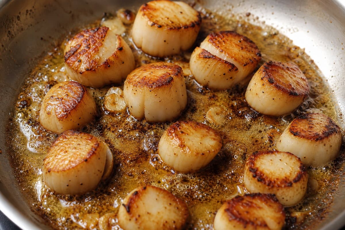 Sear the scallops
