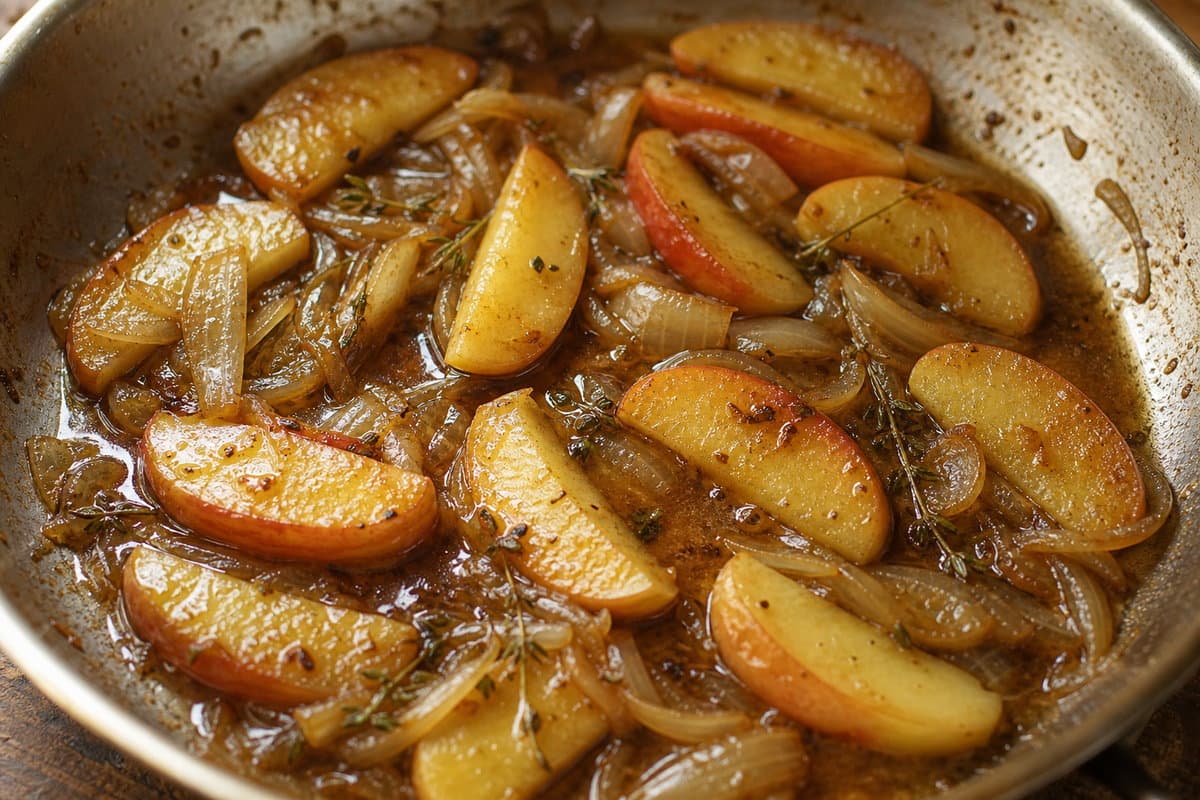 Apples & pan sauce