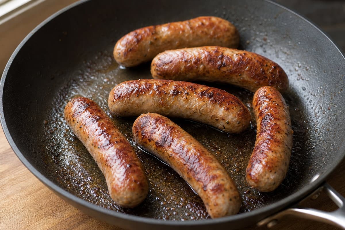 Brown the sausages