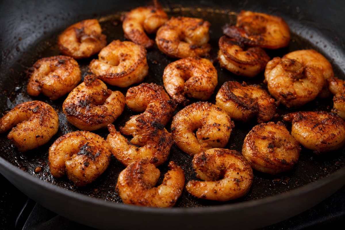 Sear the shrimp