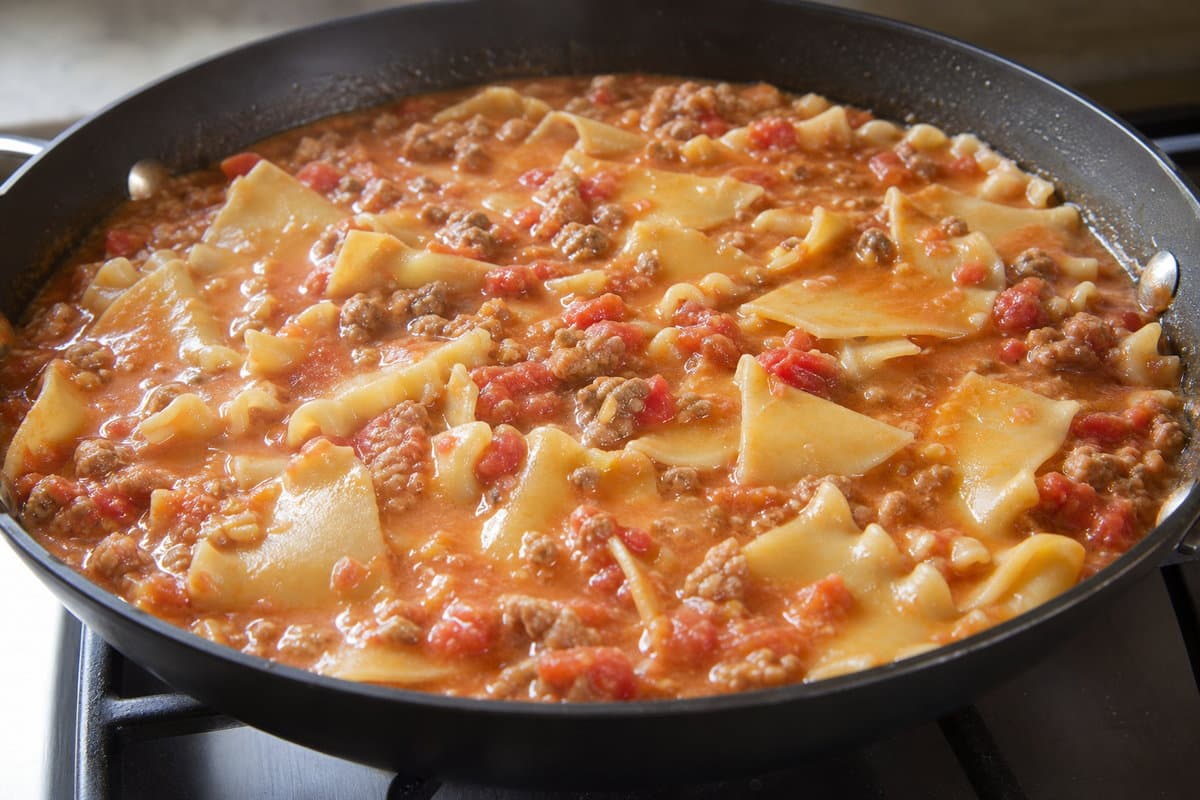 Cook the noodles in the sauce