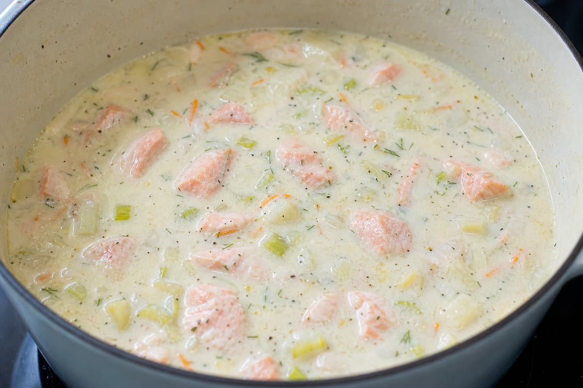 Poach the salmon