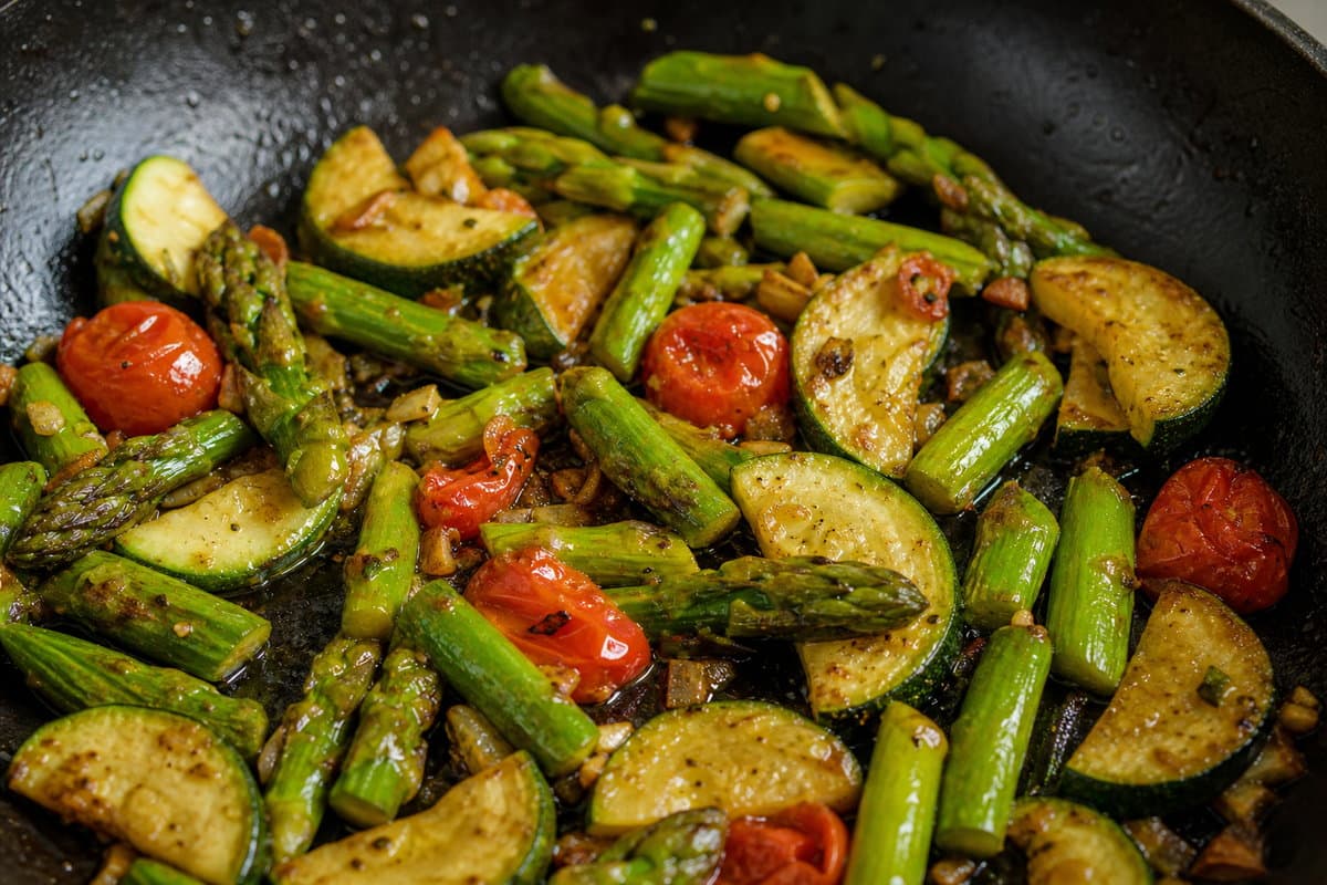 Cook the vegetables