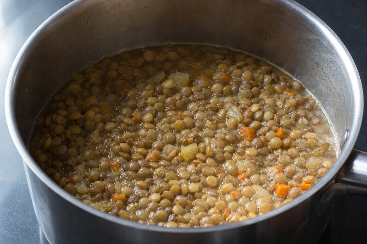 Simmer the lentils