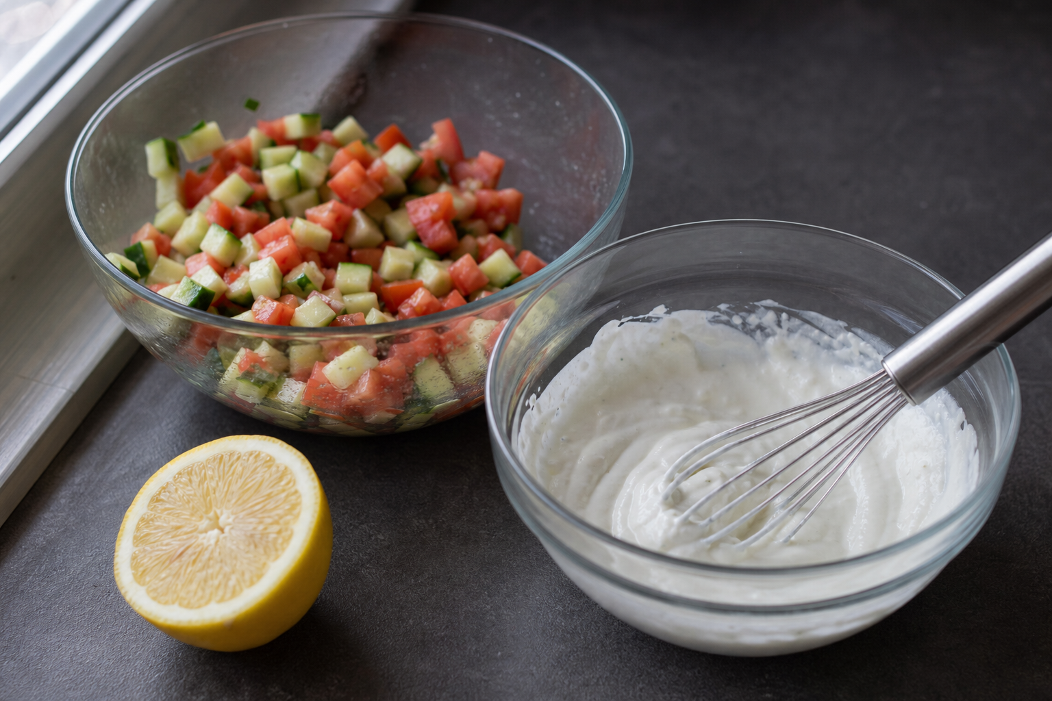 Salad and sauce