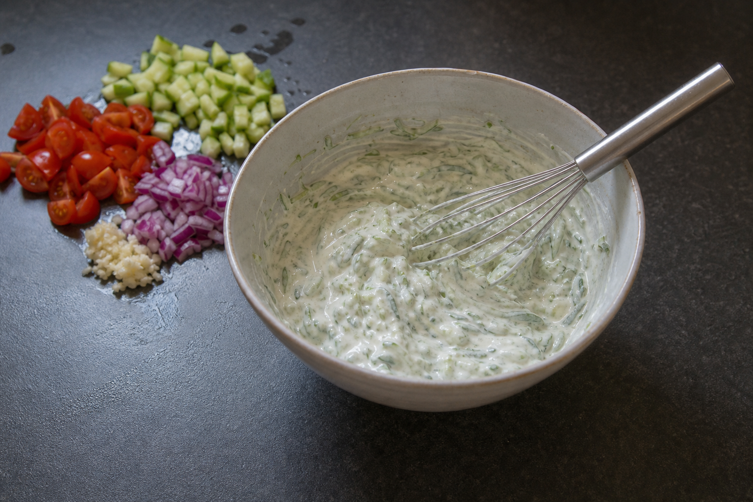 Sauce & salad