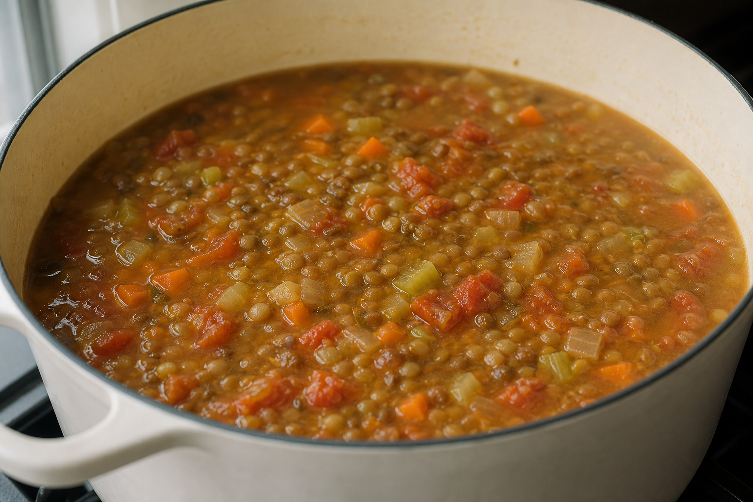 Simmer the lentils