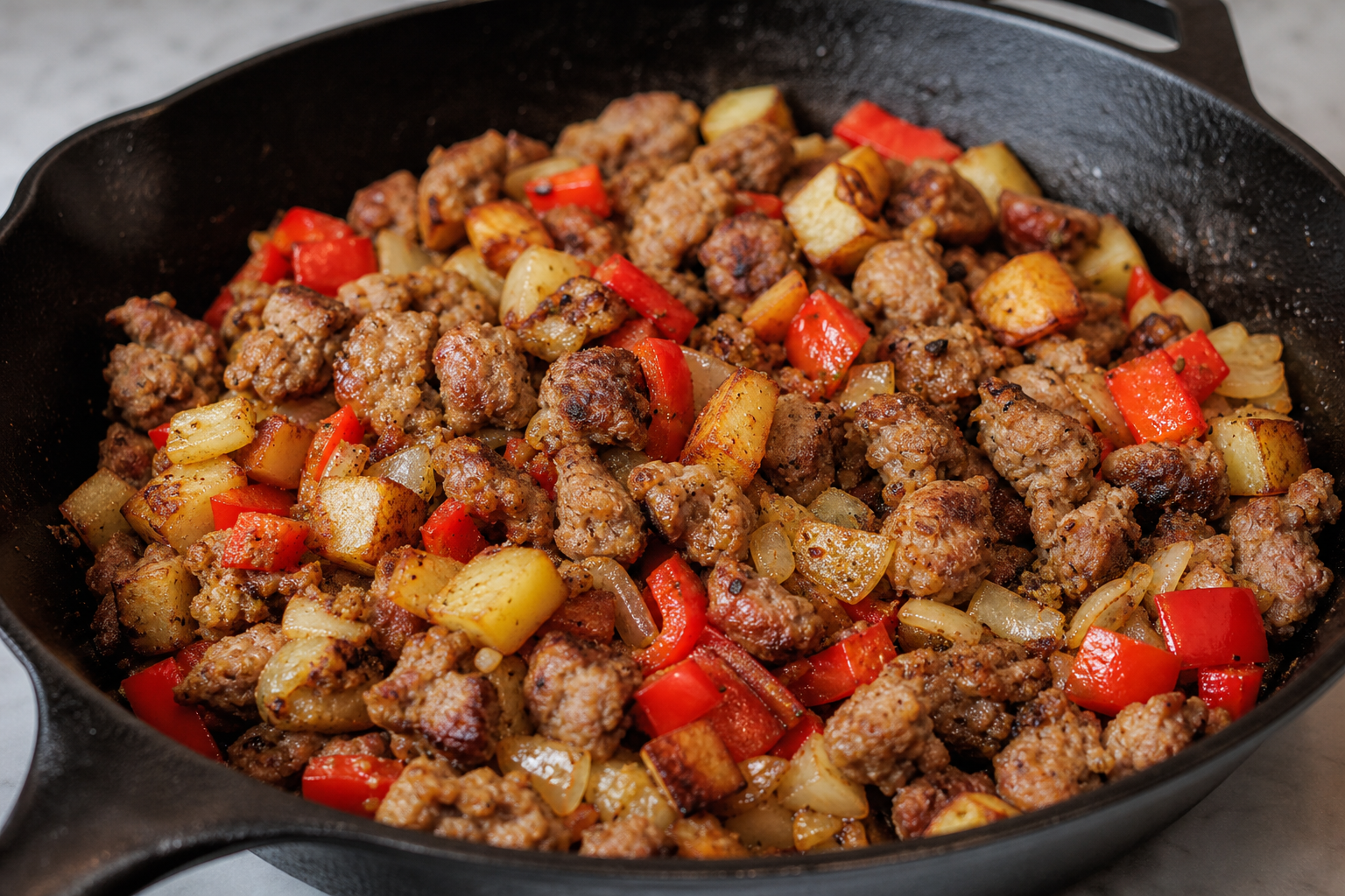 Add sausage and peppers