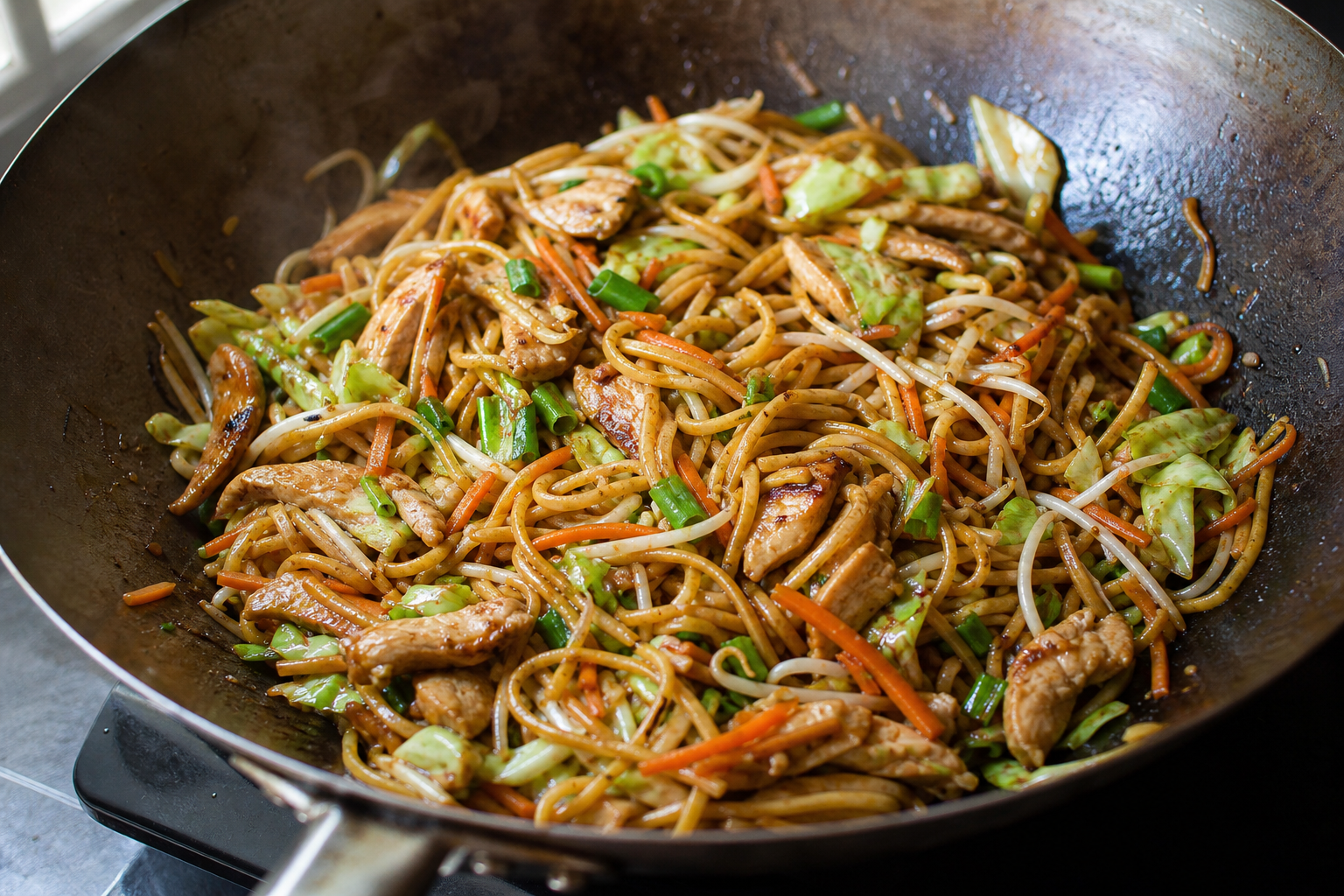 Toss the noodles
