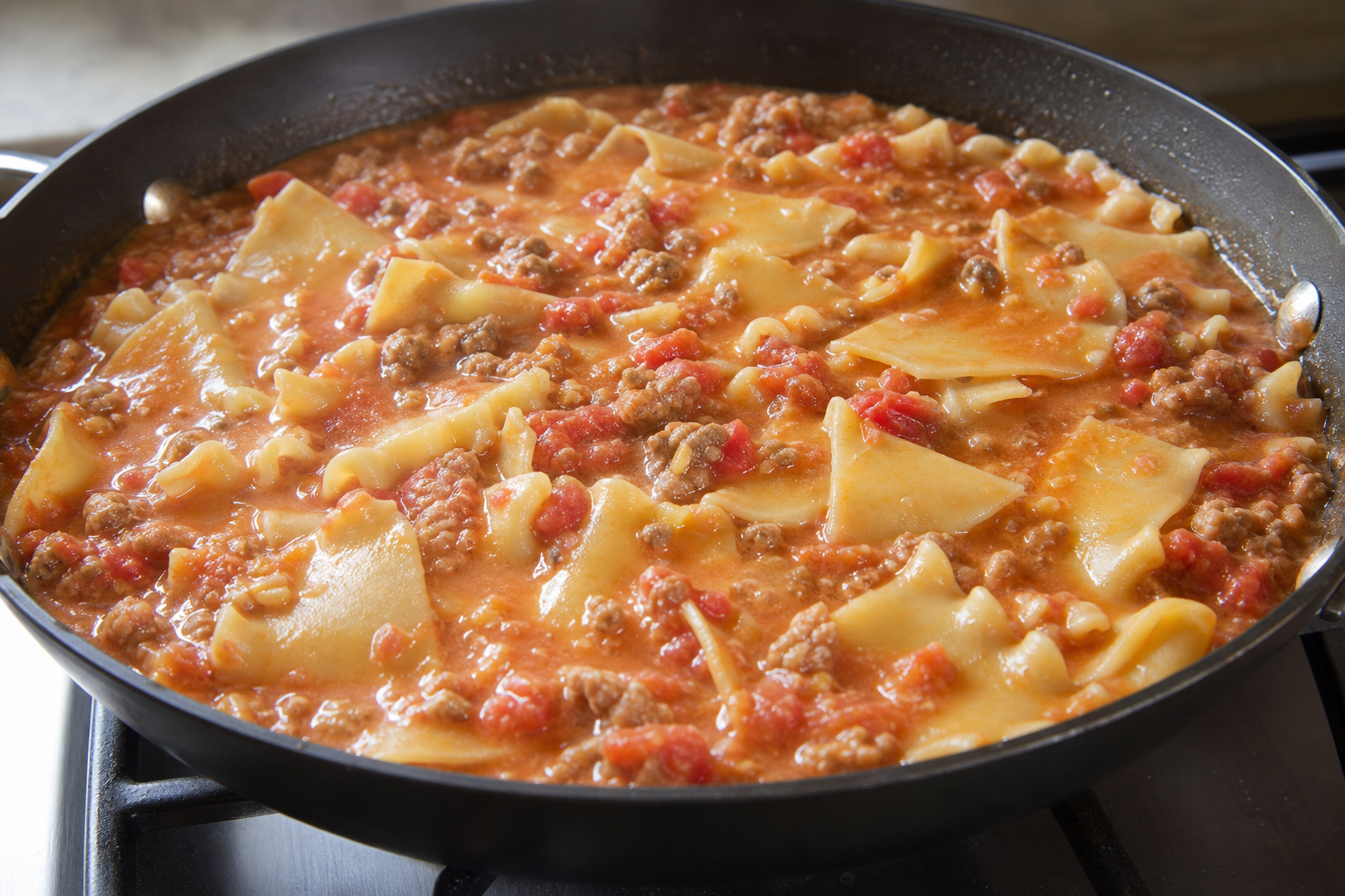 Cook the noodles in the sauce